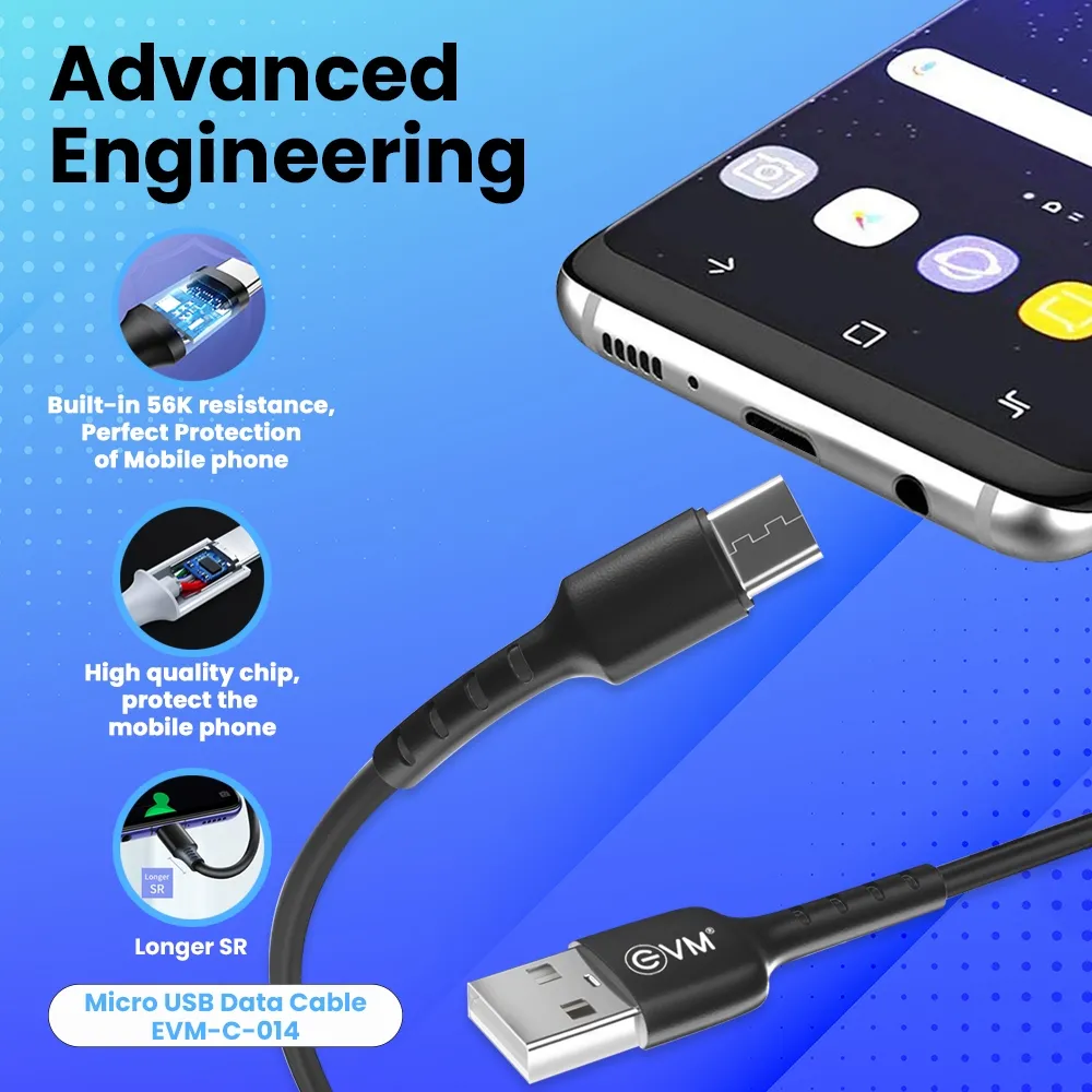 EVM Micro USB Charge & Sync Cable EVM-C-014-B view 7